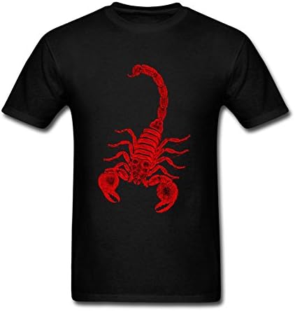 ESORRW Men's Custom Red Scorpion Graphic Tee Black