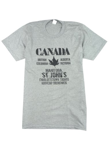 モコモコロゴ ロックTシャツ CANADA MANITOBA カナダ マニトバ Mサイズ ライトグレー MOK-480M