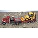 Bruder Mack Granite Flatbed Truck with JCB Loader Backhoe