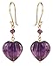 Amethyst 10mm Heart and Rondelle Earrings with title=