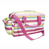FREE SHIP Pink Preppy Stripe Duffle Overnight Bag