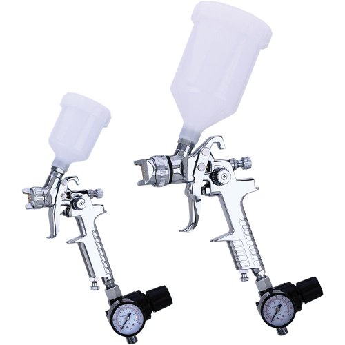 Grizzly H7672 2 Spray Gun Set with Gauges, Plastic Cups