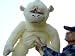GIANT STUFFED MONKEY 40 PLUSH HUGE CHIMP CHIMPANZEE GORILLA APE SMILING JUMBO PLUSH BIG STUFFED ANIMAL PRIMATE - COLOR: PALE YELLOW - AMERICAN MADE IN THE USA AMERICA