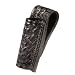 HWC Leather Mini Maglite Mag BASKETWEAVE Black Flashlight Case Holder Holster Open Top with Snap & Belt Loop
