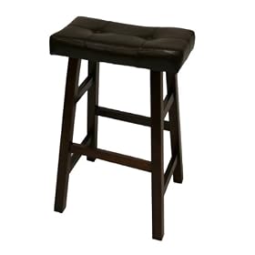 Heavy Duty Padded Faux Leather Saddle Seat Bar Stool - 29 Espresso 