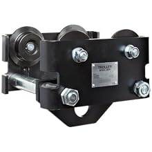 CM 84A Series Heavy Duty Rolled Steel Manual Plain Trolley with Hook Mounted, 4000 lbs Capacity, 30" Minimum Radius Curve