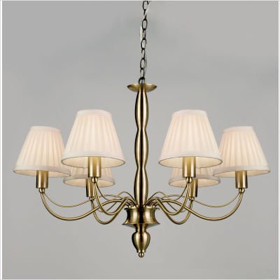 Charleston Six Light Chandelier in Antique Brass