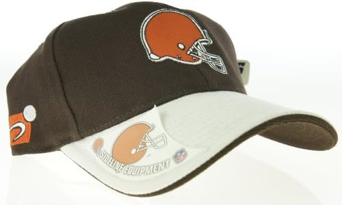 NFL Cleveland Browns Clean Up Adjustable Hat, White and Brown One Size Fits All Fits All