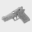 Silver Star CHROME GUN BLING Belt Buckle