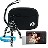 Black Glove Carrying Case for FujiFilm FinePix A220 JX250 A820 A900 J10 A700 A920 + Tripod + Screen Protector + Wisdom * Courage Wristband
