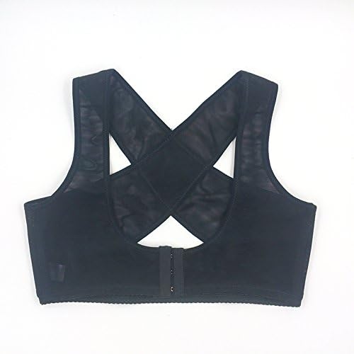 Mialand(TM) Lady Chest Support Belt Band Posture Corrector Brace Body Sculpting Strap Back Shoulder Vest - Black, Size L