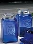 Salt and Pepper Square Blue Cobalt Glass
