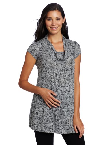 Three Seasons Maternity Women's Short Sleeve Solid Print Tunic Top