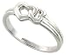5/16 (8 mm) Sterling Silver High Polished Ring w/ 2 Interlocking Hearts