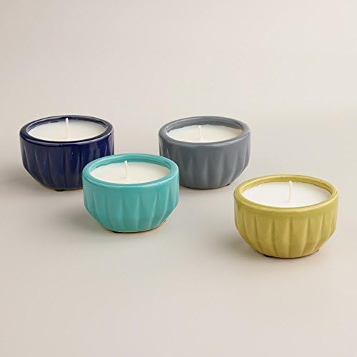 Geo Citronella Filled Jar Candles Set of 4 3.5"Dia. Each