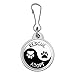 Rescue Adopt Yin Yang Paw Prints Dogs Cats Jacket Handbag Purse Luggage Backpack Zipper Pull Charm