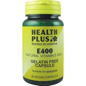 Health Plus E400 Vitamin E Supplement - 30 Gelatin Free Capsules