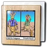 Londons Times Famous People Places Books Cartoons - CAPTAIN KANGAROO AND OTHER AUSSIE ANIMALS - Tile Napkin Holders