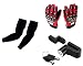 Auto Pearl Premium Quality Bike Accessories Combo Of Arm Sleeve for Protection against Sun, Dust and Pollution Black 2 Pcs. & Pro Biker Skid Proof Full Finger Racing Gloves Red 1 Pair. & Premium Quality Bike Disc Brake Lock Disc Lock Posh Lock. RS.999.00