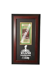 Seattle Seahawks Super Bowl 48 Champions Wall Mountable Ticket Display, Mahogany