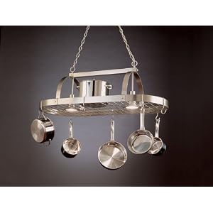 Kalco 3617CC Copper Claret Contemporary Contemporary / Modern Pot Rack With Down Lights and 10 Hooks