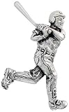 Sterling Silver Baseball Player Batter Brooch Pin, 1 7/16 (37mm) tall