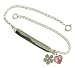 Lisa Jane Silver Children's Identity Bracelet with Flower and Heart Charm