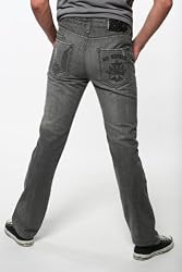 Indigo Star Iron Cross Jeans Mens Gray Jeans Iron Crosses