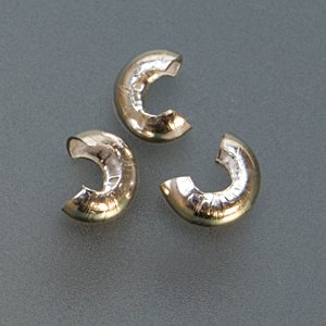 Sterling Silver Crimp Cover, 3 Millimeter, Pack 