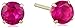 Amazon Essentials Girl's 14k Yellow Gold Created Ruby Birthstone Stud Earrings, (previously Amazon Collection)