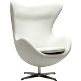 Lexington Modern Arne Jacobson Egg Chair, White Aniline Leather Lexington Modern Arne Jacobson Egg Chair, White Aniline Leather
