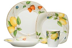 Red Vanilla Fruit Salad 16-Piece Dinner Set