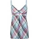 FULL TILT Womens Plaid Cami - Aqua/Pink