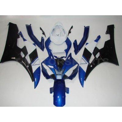 2006-2007 Yamaha YZF R6 Blue Black White Complete Fairing Set Kit Body Work Cowl