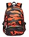 Kids Backpacks for Boys Camouflage Elementary School Bags Bookbags Lightweight Durable (Camo Orange)