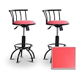 2 24"-29" Hot Pink Vinyl Seat Black Adjustable Specialty / Custom Barstools ....