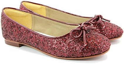 Shoe Story Women's Seiko Comfy Glittering Ballet Flats Red 8.5 B(M) US