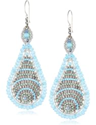 Miguel Ases Cats Eye and Blue Hydro-Quartz Medium Teardrop Earrings