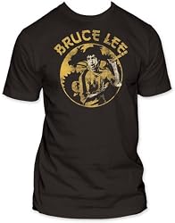 Bruce Lee Circle Dragon Coal Mens T-shirt