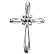 14K White Gold Diamond Cross Pendant - 0.10 Ct.