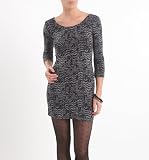 Nollie Womens Open Back Charcoal Print Body Con Dress