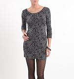 Nollie Womens Open Back Charcoal Print Body Con Dress