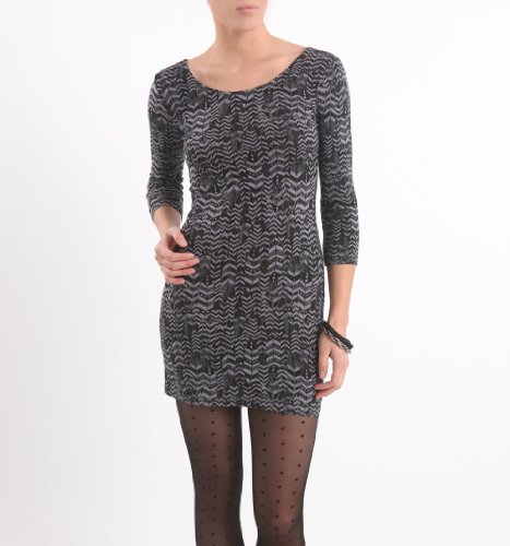 Nollie Womens Open Back Charcoal Print Body Con Dress