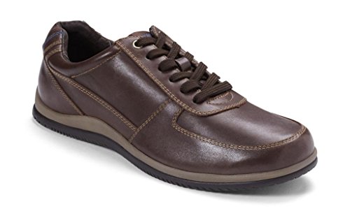 Vionic Mens Branxton Orthotic Lace Up Oxford Sneaker Shoes, Dark Brown, US 9