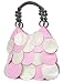Designer Style Pink White Circle Overlay Handbag Bag Purse