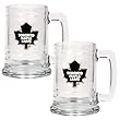 Toronto Maple Leafs 2pc 15oz Glass Tankard Set- Primary Logo NHL Hockey