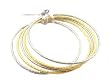 Bracelet - B228 - 5pc Bangle Set - Size Lg (70mm) ~ Frosty Silver & Gold