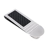 Men's Stainless Steel with Carbon Fiber Detail Money Clip