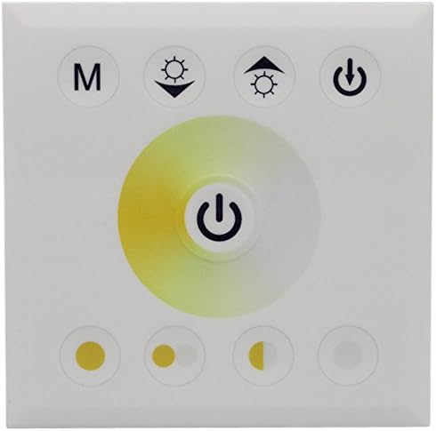 LED Panel Controller CCT DC12-24V 2CH Wall-Mounted Double Color Controller Sensitive Touch for LED Point Source of light Flexible Stirp (White )