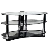 Opal Glass TV Stand for TVs of up to 39" ( 45" LCD / Plasma TVs with overhang) with 3 toughened glass shelves